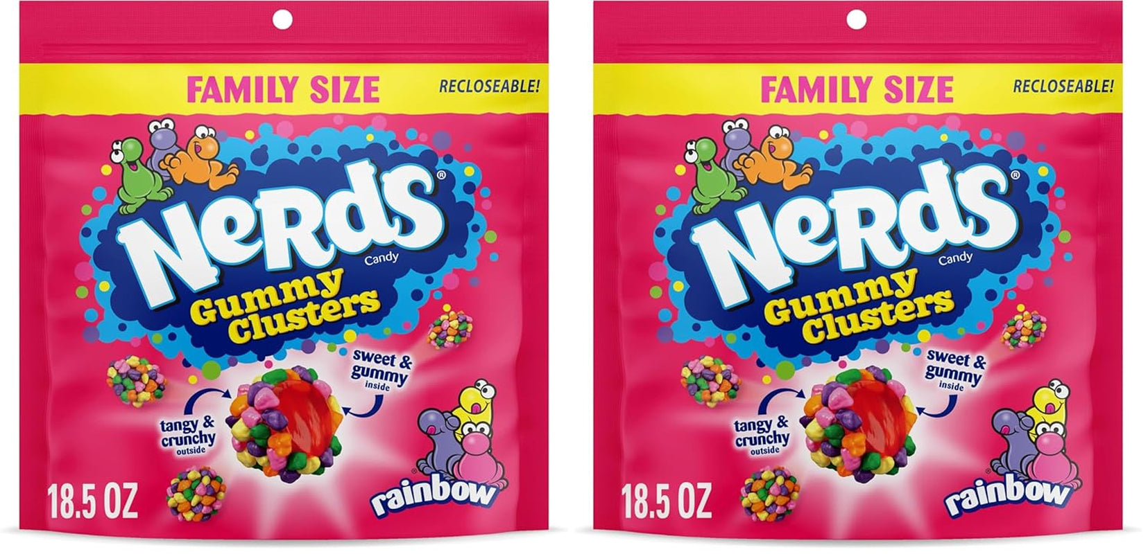 Gummy Clusters, Candy, Rainbow, Crunchy and Gummy, 8 Oz
