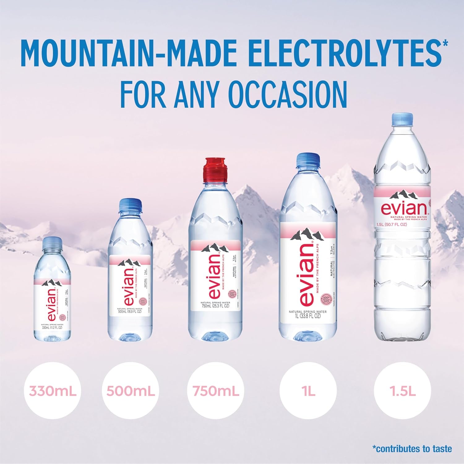 Natural Spring Water, 1 L Bottle, 12 Pack
