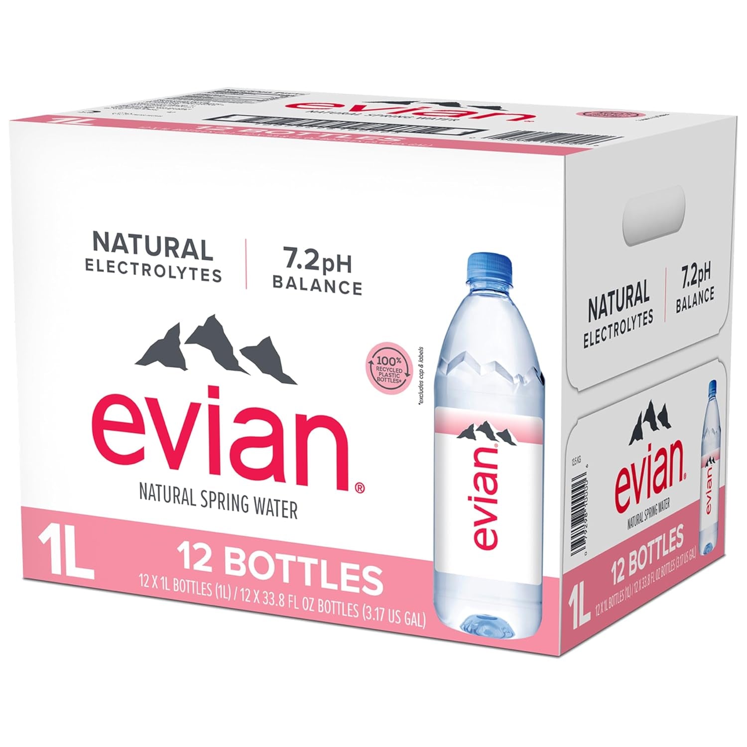 Natural Spring Water, 1 L Bottle, 12 Pack