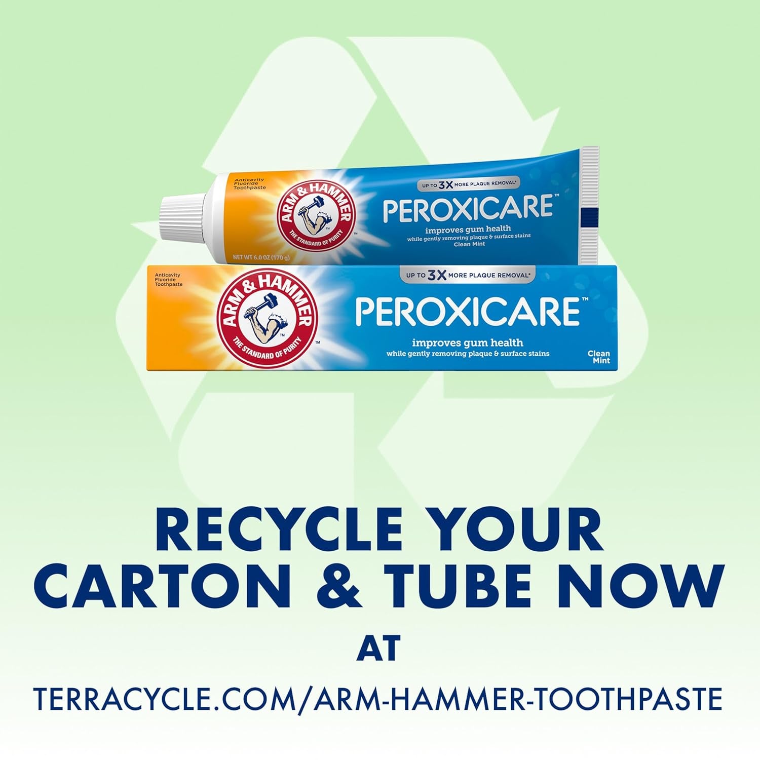 Peroxicare Toothpaste for Gum Health, Baking Soda Toothpaste, Clean Mint, 6.0 Oz (Pack of 4