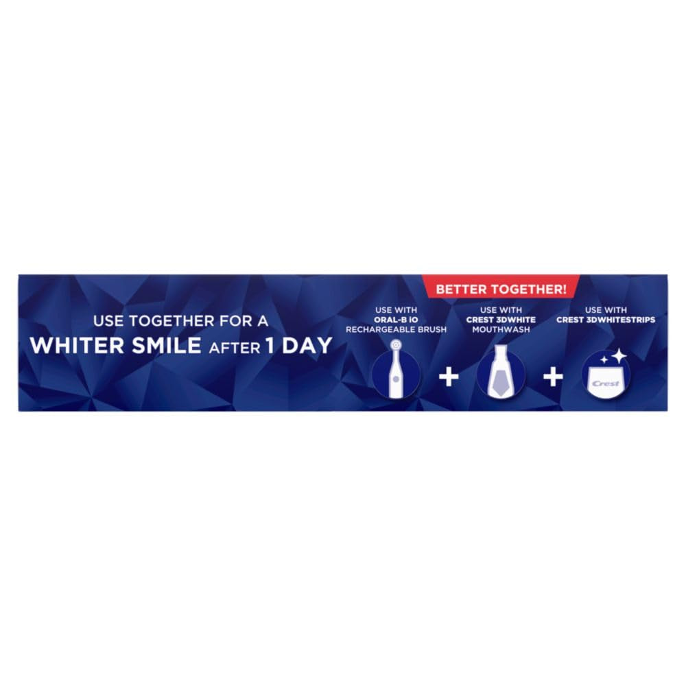 3D White Advanced Luminous Mint Teeth Whitening Toothpaste,  Toothpaste, 3.7 Oz Pack of 4 - Helps Remove Surface Stains, Whitens Teeth, Strengthens Tooth Enamel, Protects against Cavities
