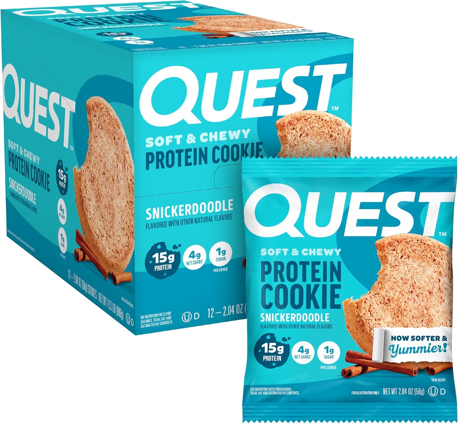 Nutrition Chocolate Chip Protein Cookie, 15G Protein, 1G Sugar, 2G Net Carbs, Keto Friendly, High Protein, Low Carb; 12 Count