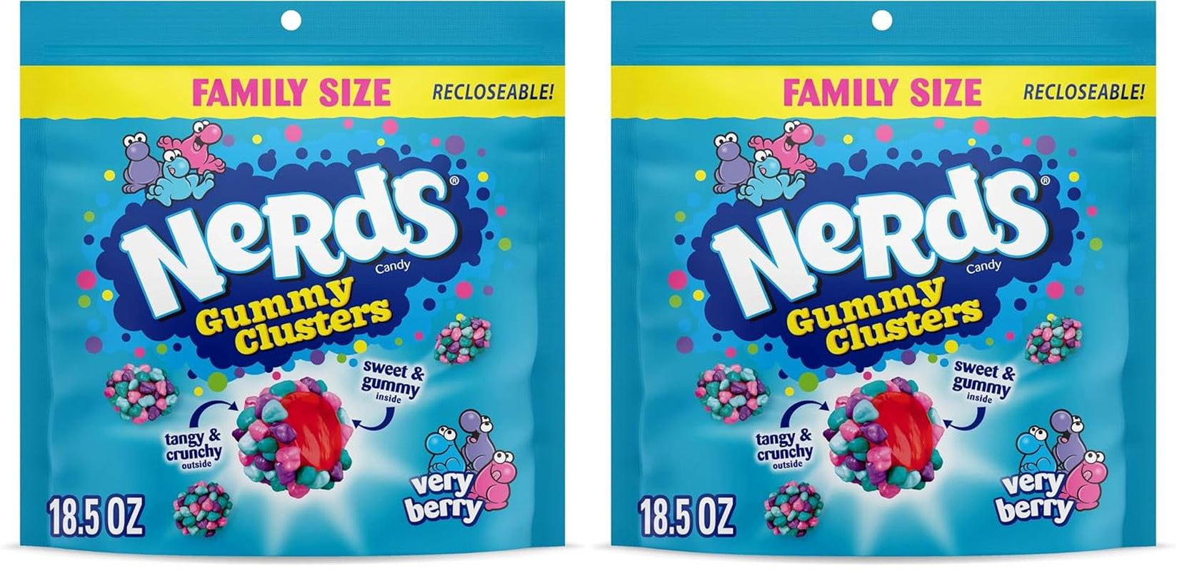 Gummy Clusters, Candy, Rainbow, Crunchy and Gummy, 8 Oz