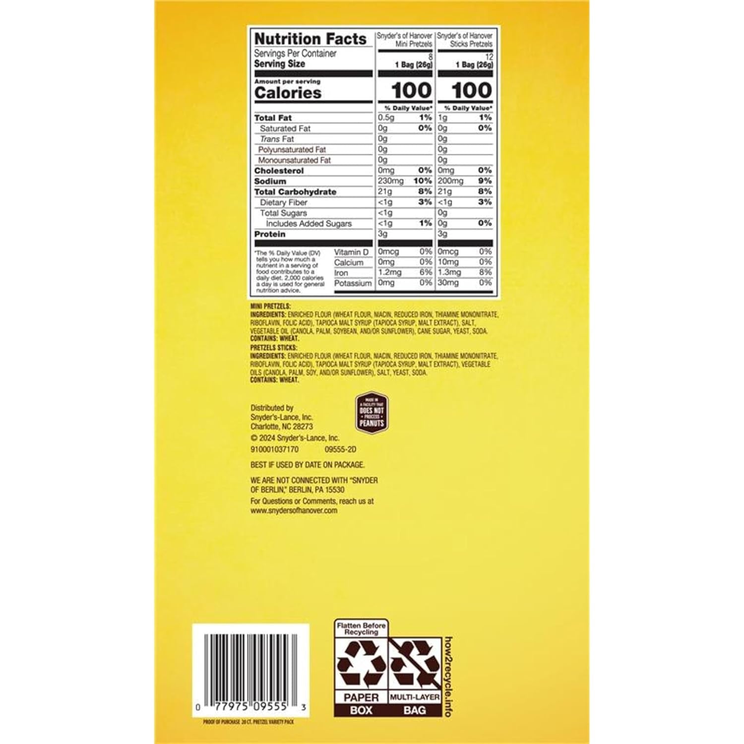 Variety Pack Pretzels, 20 Count 0.92 Oz