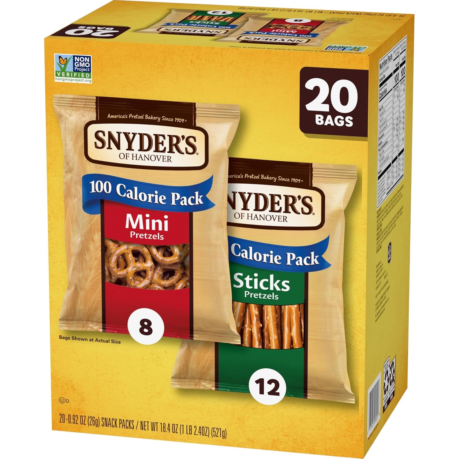 Variety Pack Pretzels, 20 Count 0.92 Oz
