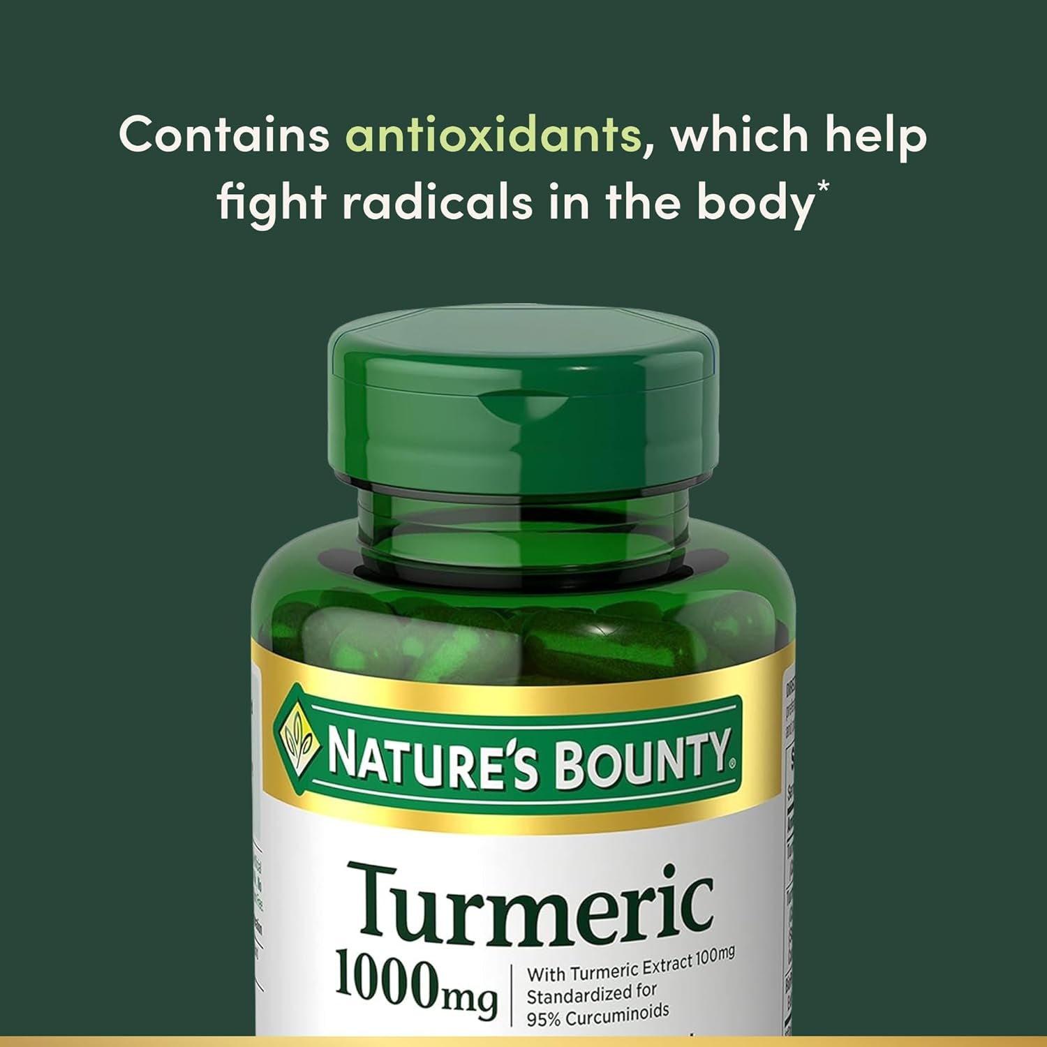 Turmeric with Black Pepper Extract, Supports Antioxidant Health, 1000Mg, 60 Capsules
