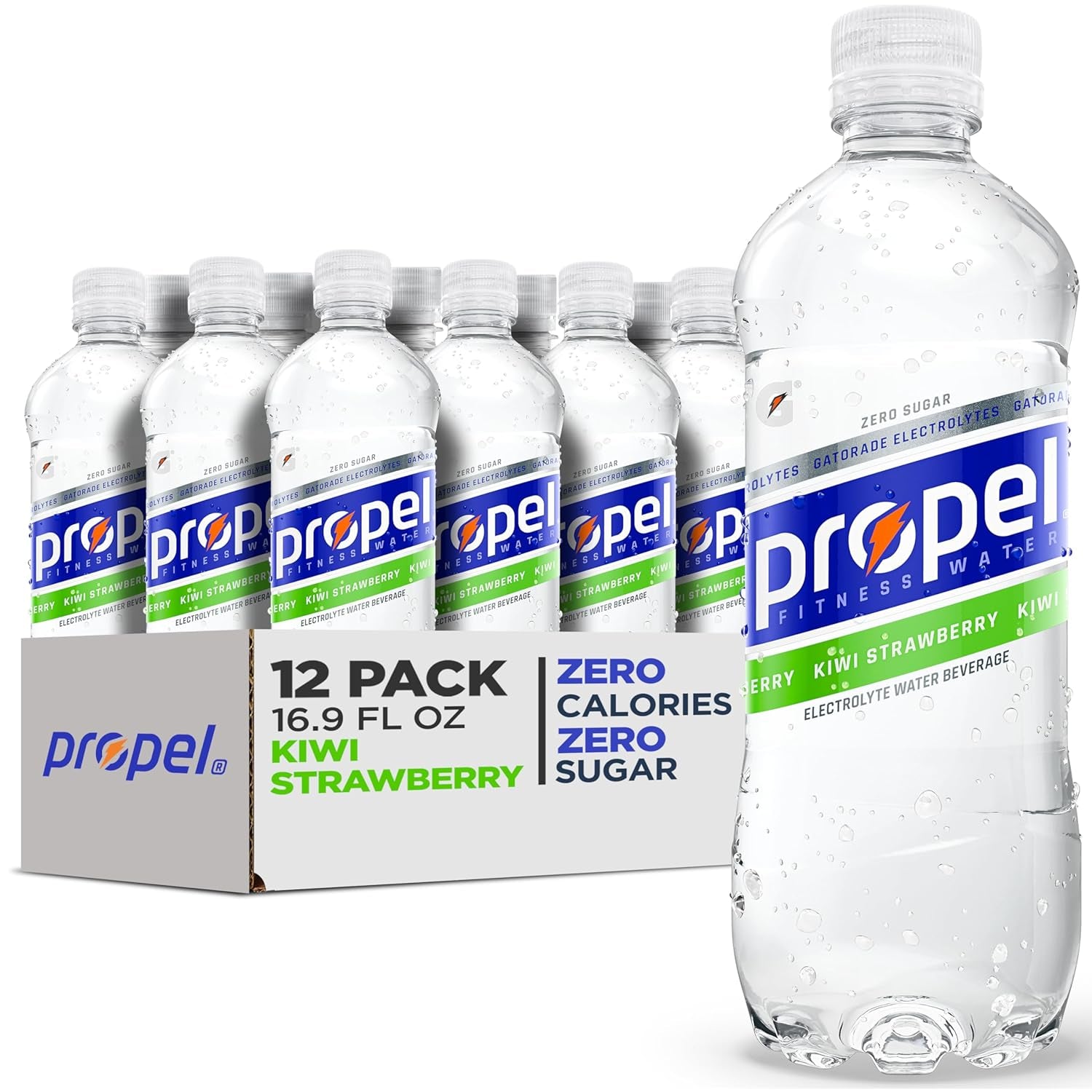 , Kiwi Strawberry, Zero Calorie Sports Drinking Water with Electrolytes and Vitamins C&E, 16.9 Fl Oz (12 Count)