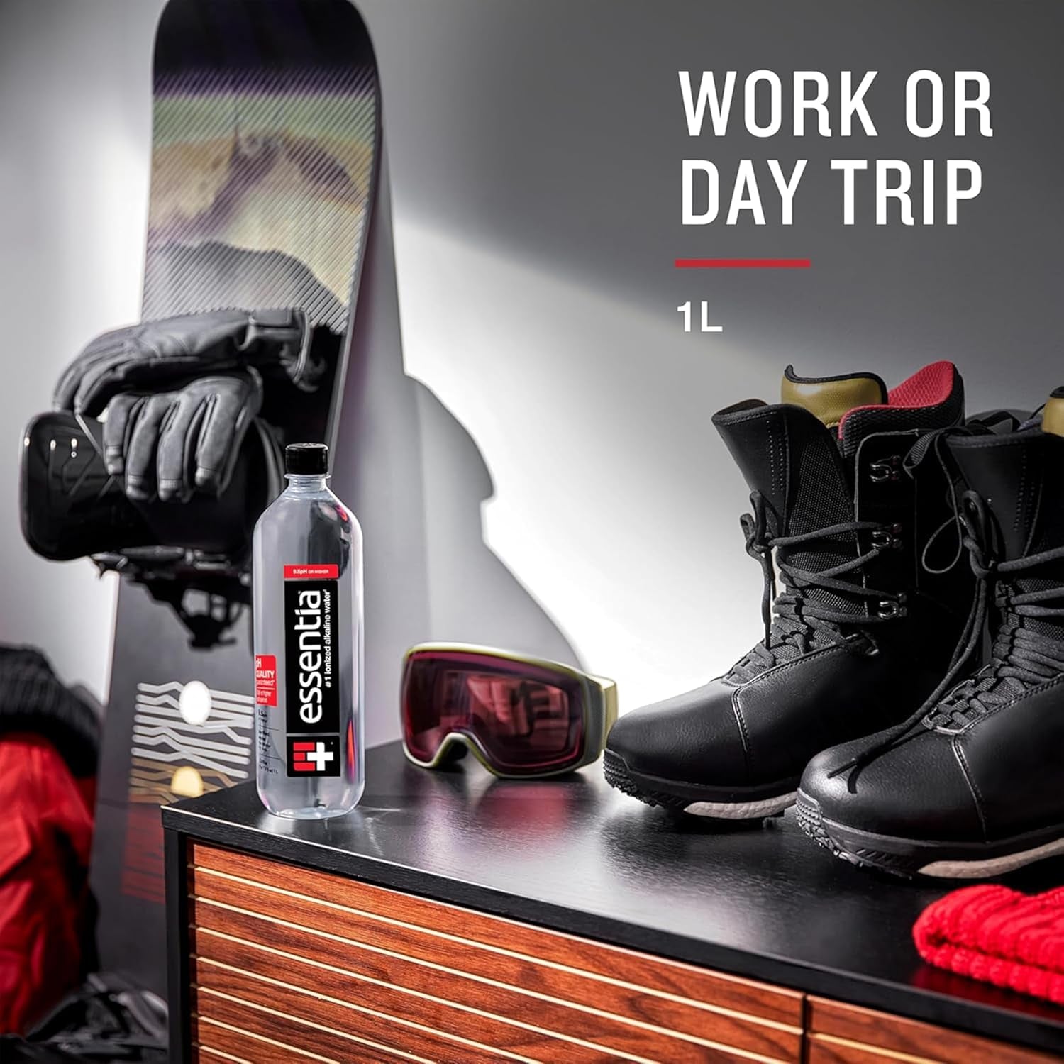 Essentia Water Bottled, Ionized Alkaline Water:99.9% Pure, Infused with Electrolytes, 9.5 Ph or Higher with a Clean, Smooth Taste, 1 Litre (Pack of 12)