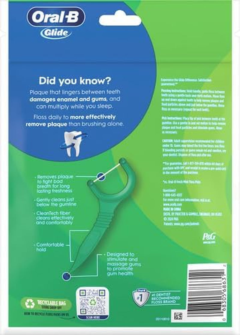 Glide Complete Floss Picks, Dental Floss Picks, Scope Outlast, 75-Ct, Toothpicks Floss Picks