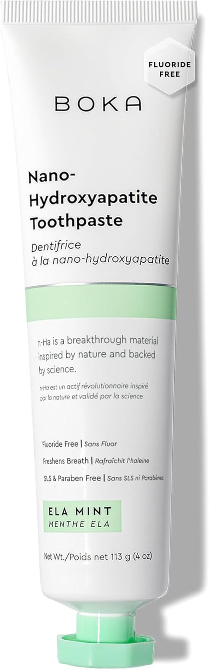 Fluoride Free Toothpaste, Nano Hydroxyapatite Toothpaste, Appropriate for Sensitive Teeth - for Adult, Kids Oral Care - Ela Mint Flavor, 4 Fl Oz 1Pk US Manufactured