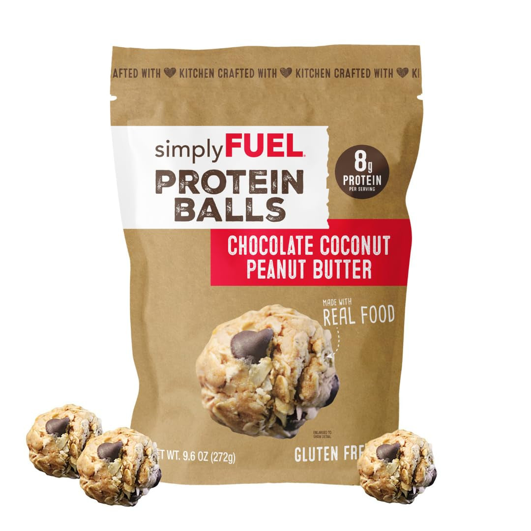Whole Food Protein Balls with Probiotics - Chocolate Coconut Peanut Butter Snacks - 8G Protein Snack - Gluten Free Energy Balls