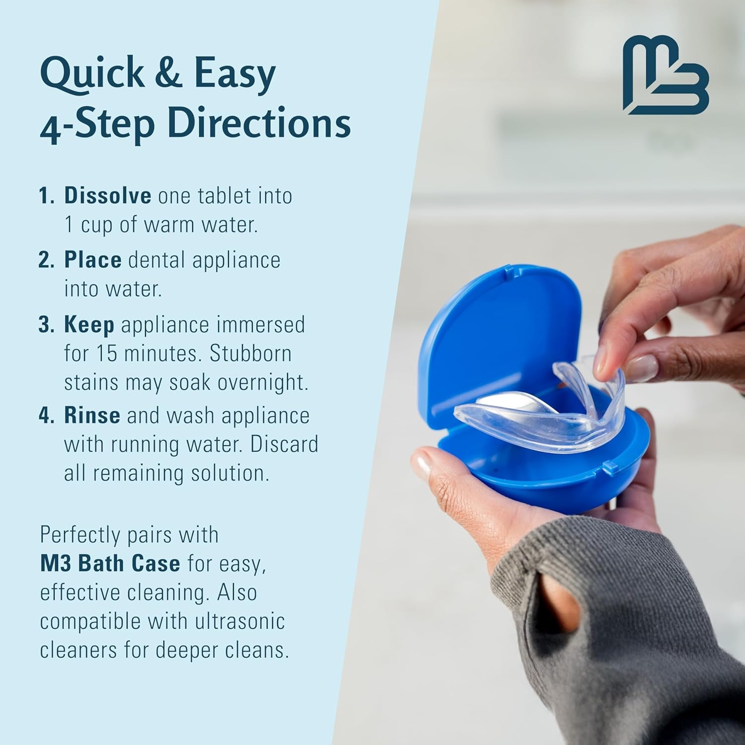 Retainer Cleanser Tablets Invisalign Cleaner, Removes Odors Discoloration Stains and Plaque 4 Month Supply Denture Cleansers Retainers Mouth Guards Denture Bath Mint by