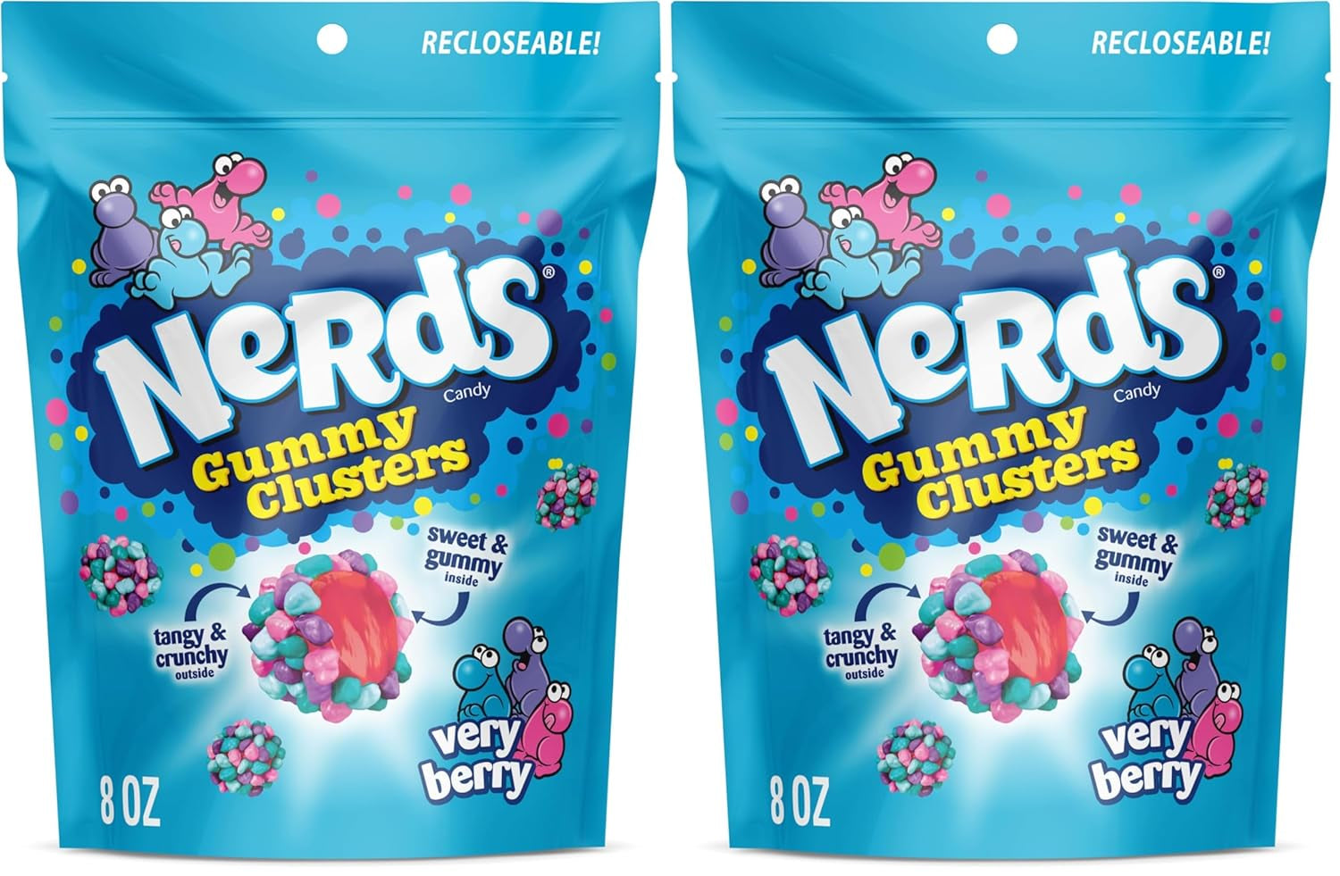 Gummy Clusters, Candy, Rainbow, Crunchy and Gummy, 8 Oz