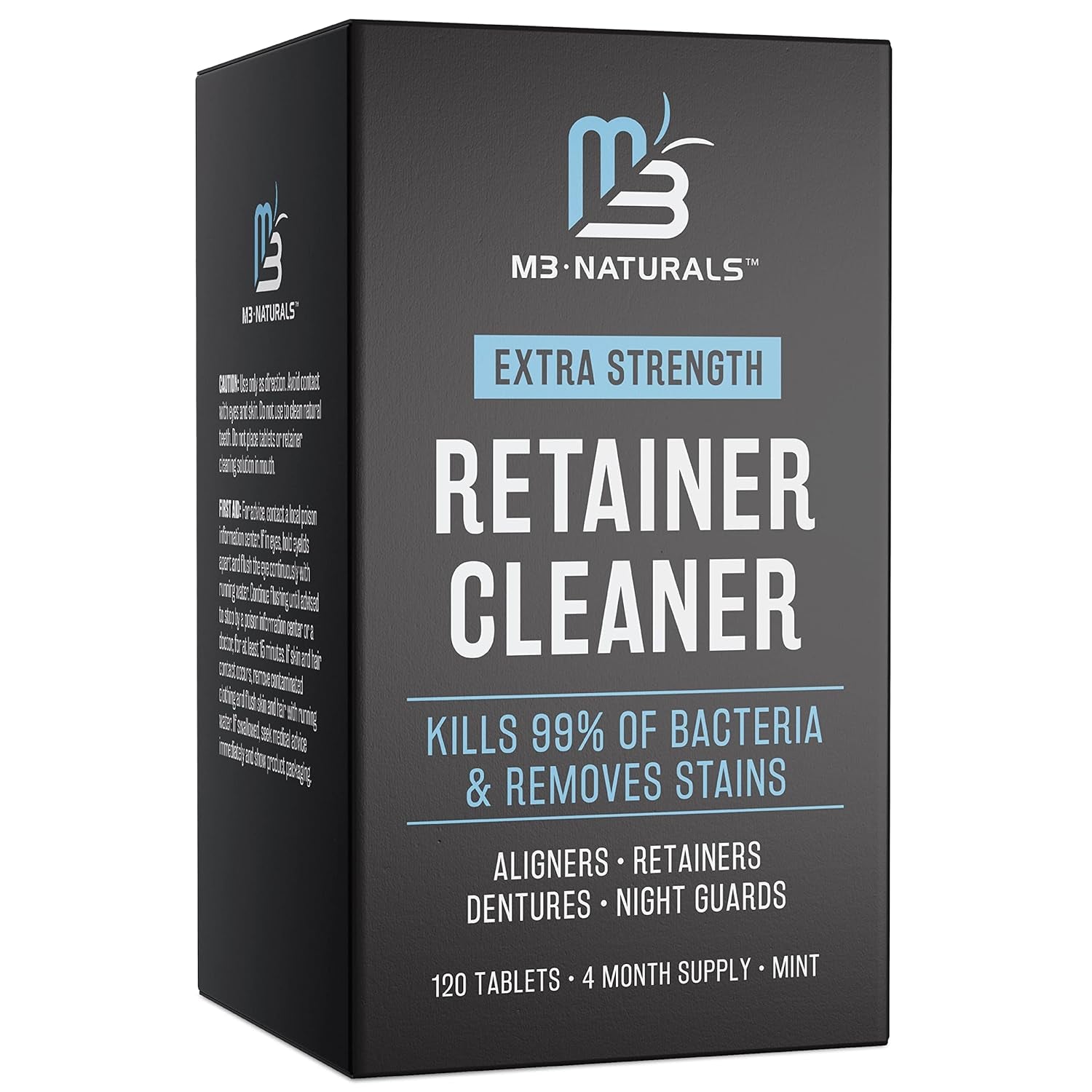 Retainer Cleanser Tablets Invisalign Cleaner, Removes Odors Discoloration Stains and Plaque 4 Month Supply Denture Cleansers Retainers Mouth Guards Denture Bath Mint by