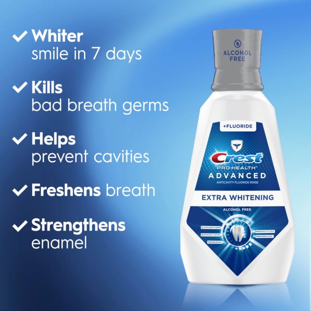 Pro-Health Advanced Mouthwash, Alcohol Free, Extra Whitening, Energizing Mint Flavor, 946 Ml (32 Fl Oz)