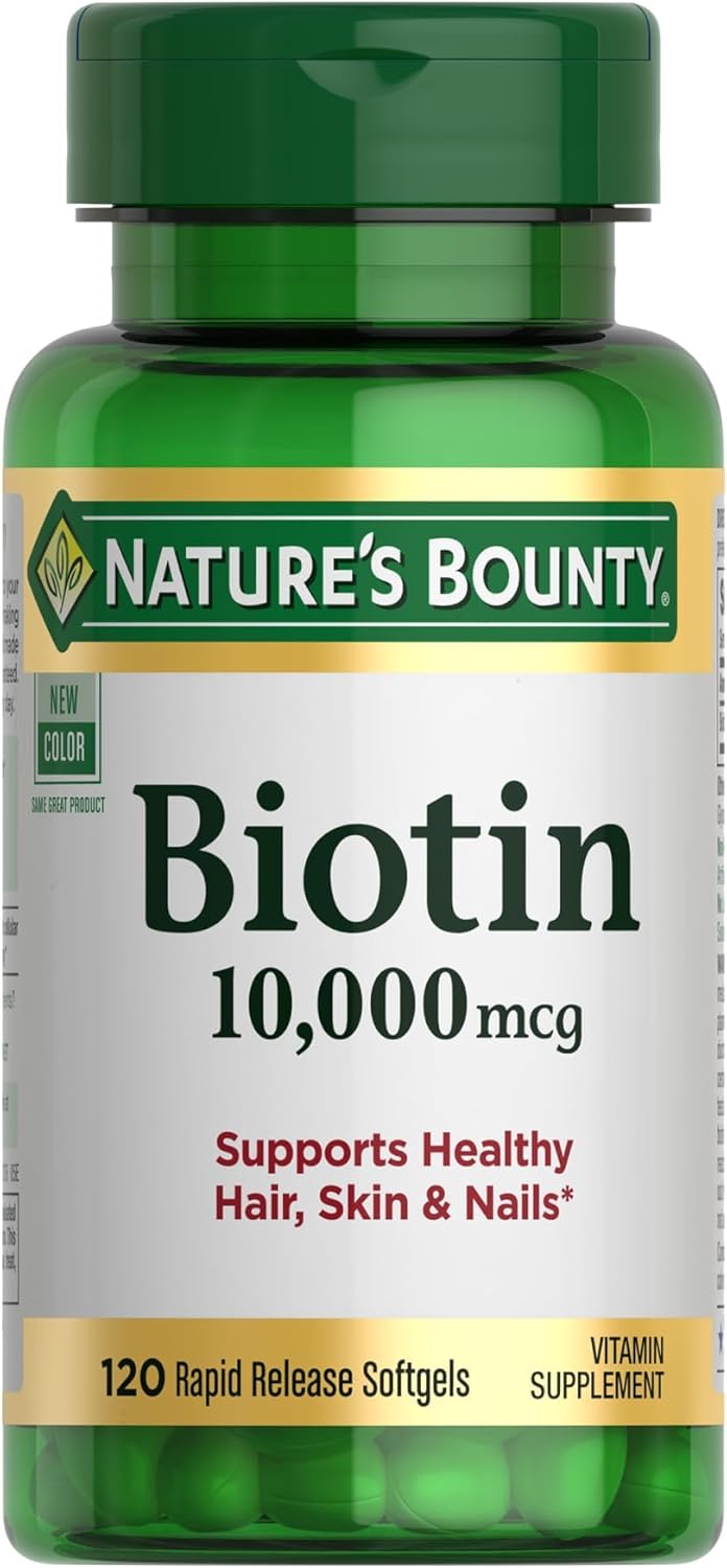 Biotin Supplement for Hair, Skin, and Nails - 10,000 Mcg, 120 Softgels
