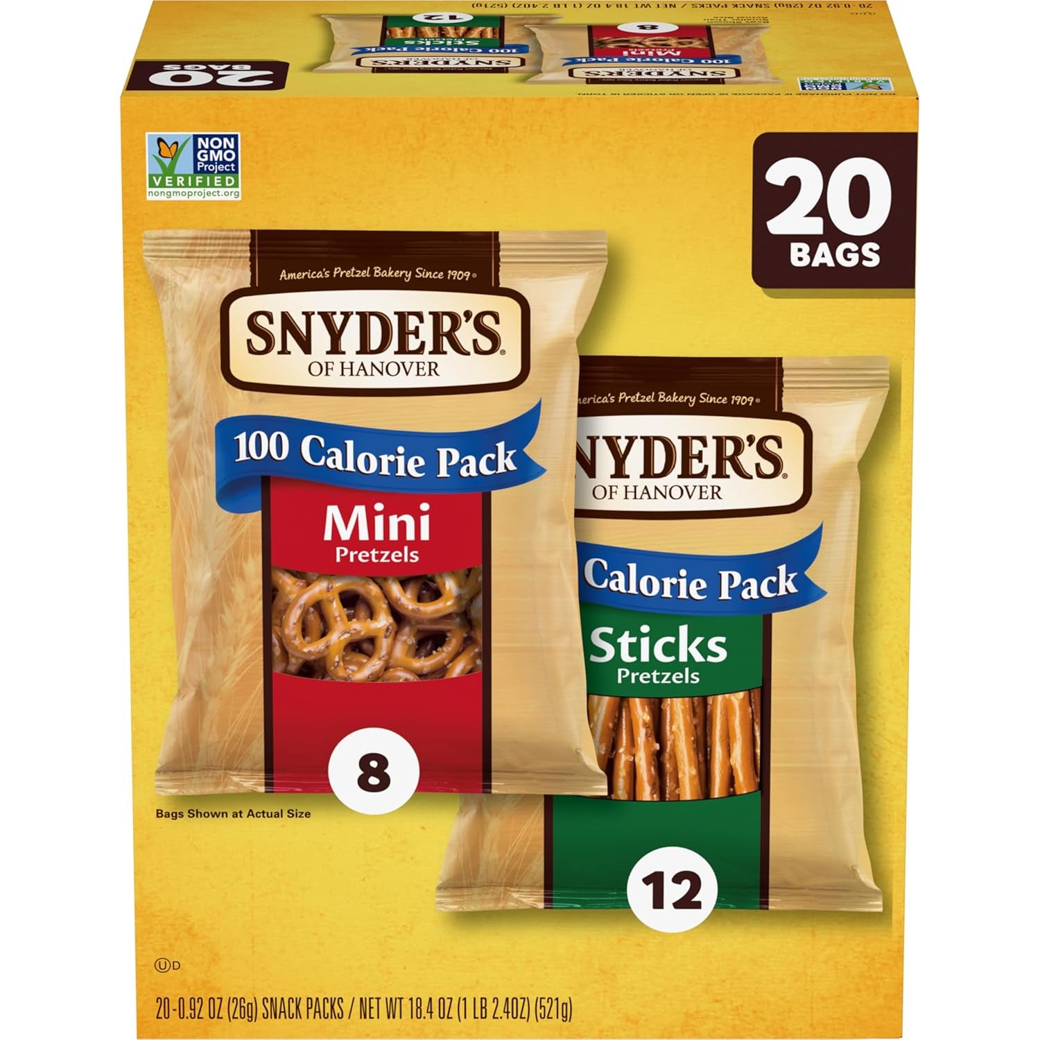 Variety Pack Pretzels, 20 Count 0.92 Oz