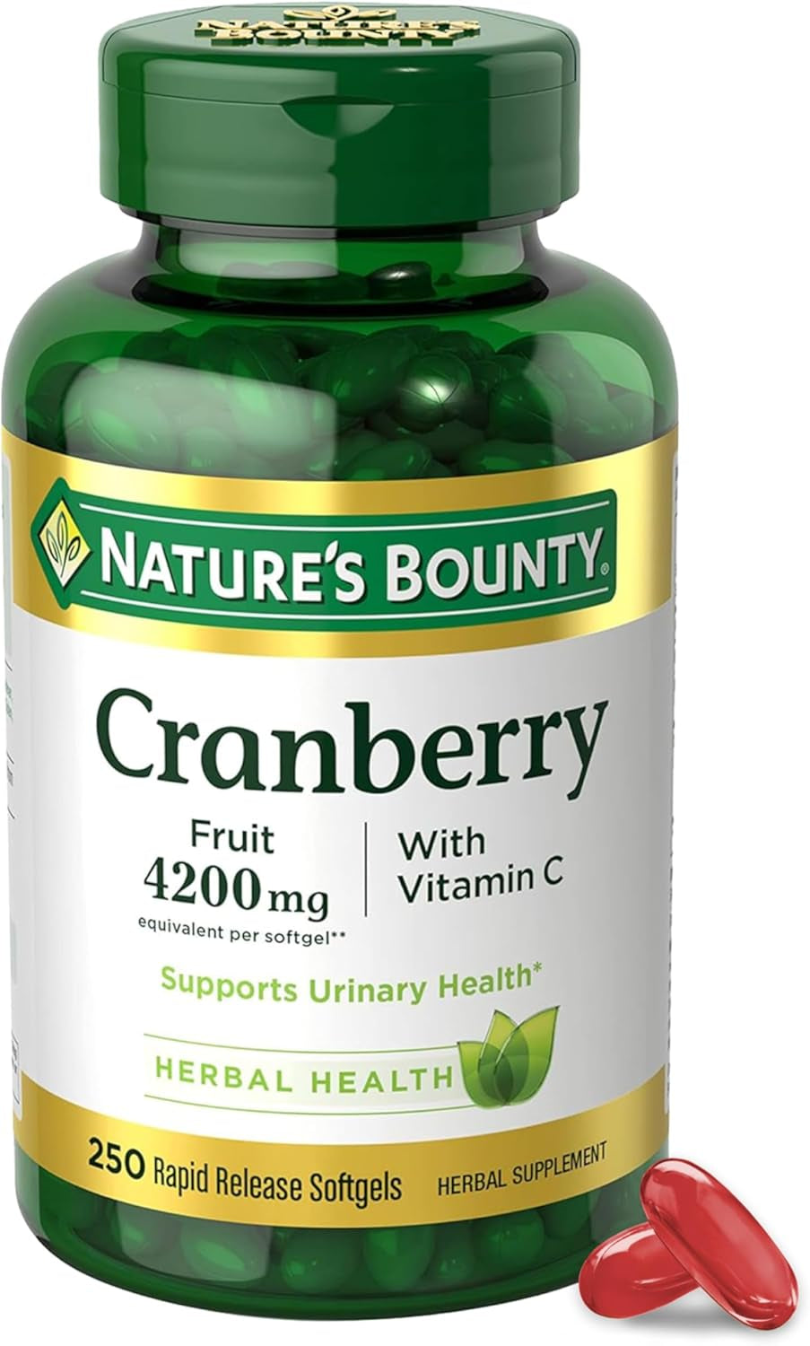 Cranberry Pills for Women Urinary Tract Health, Cranberry Supplements with Concentrate & Vitamin C, 250 Softgels (Pack of 1)