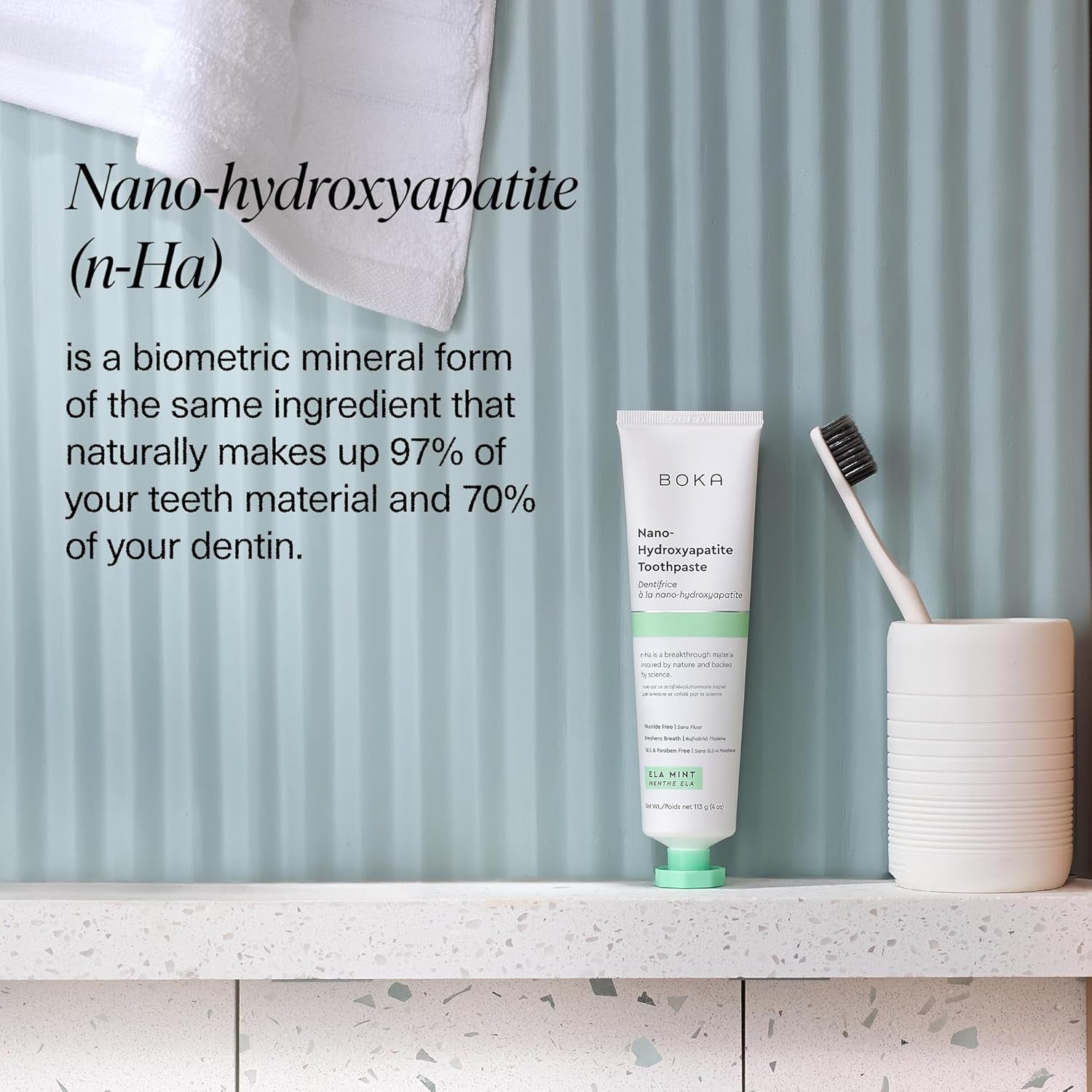 Fluoride Free Toothpaste, Nano Hydroxyapatite Toothpaste, Appropriate for Sensitive Teeth - for Adult, Kids Oral Care - Ela Mint Flavor, 4 Fl Oz 1Pk US Manufactured