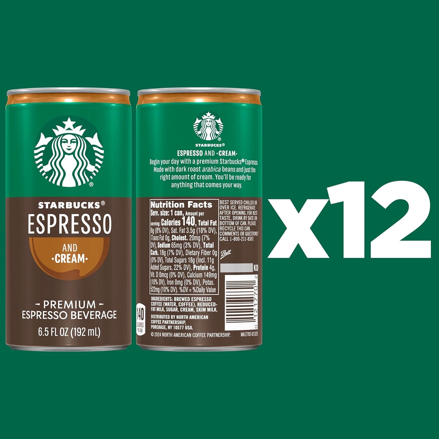 - RTD Coffee Espresso and Cream, 6.5Oz Cans (12 Pack) (Packaging May Vary)
