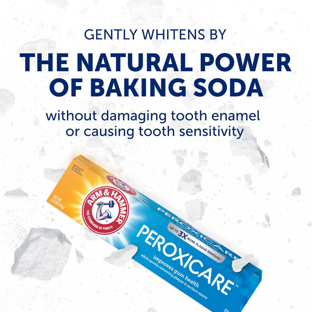 Peroxicare Toothpaste for Gum Health, Baking Soda Toothpaste, Clean Mint, 6.0 Oz (Pack of 4