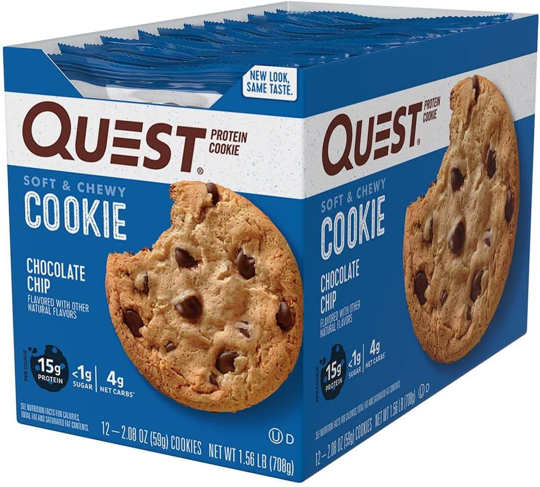 Nutrition Chocolate Chip Protein Cookie, 15G Protein, 1G Sugar, 2G Net Carbs, Keto Friendly, High Protein, Low Carb; 12 Count