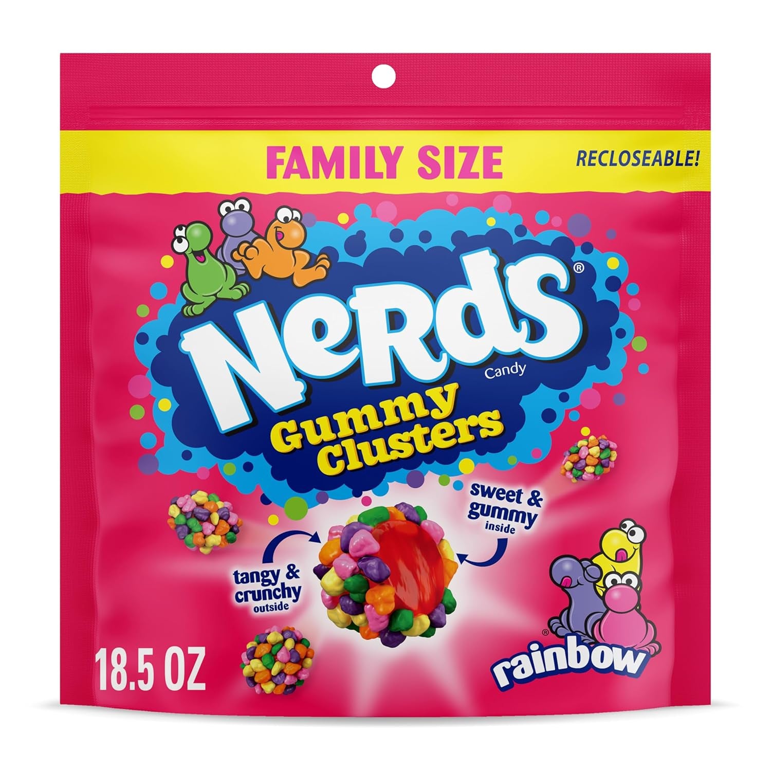 Gummy Clusters, Candy, Rainbow, Crunchy and Gummy, 8 Oz