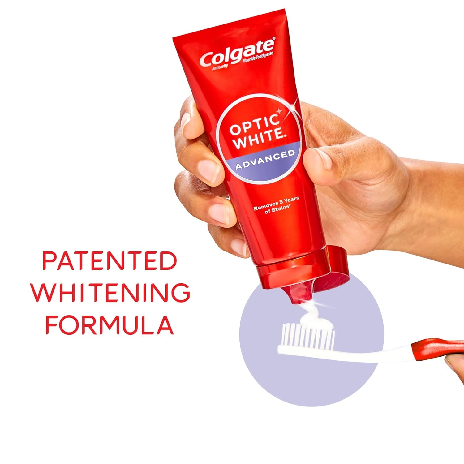 Optic White Advanced Teeth Whitening Toothpaste, 2% Hydrogen Peroxide Toothpaste, Sparkling White, 3.2 Oz, 3 Pack