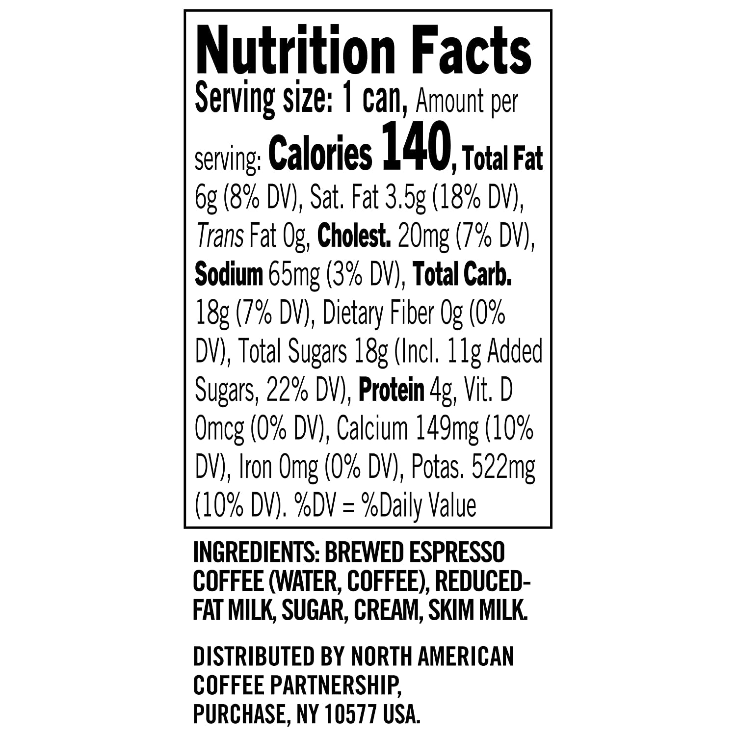 - RTD Coffee Espresso and Cream, 6.5Oz Cans (12 Pack) (Packaging May Vary)