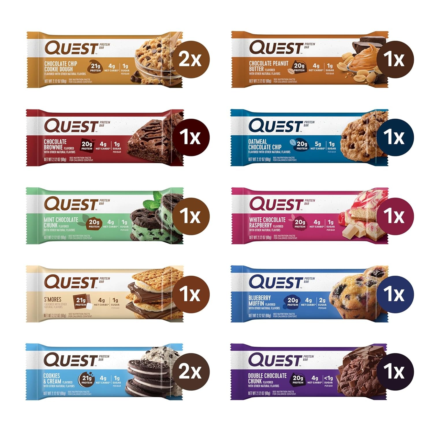 Nutrition Ultimate Variety Pack Protein Bars, High Protein, Low Carb, Gluten Free, Keto Friendly, 12 Count