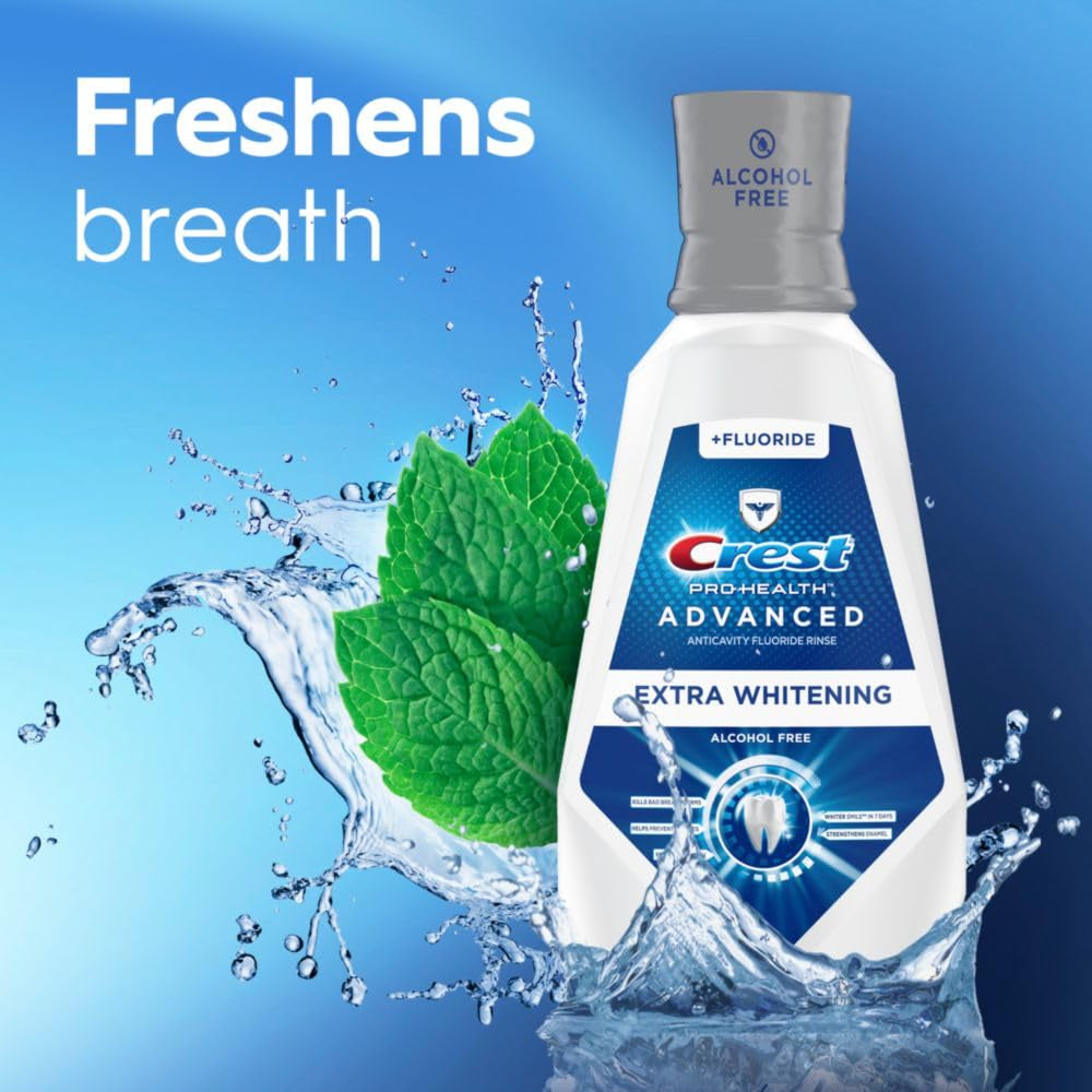 Pro-Health Advanced Mouthwash, Alcohol Free, Extra Whitening, Energizing Mint Flavor, 946 Ml (32 Fl Oz)