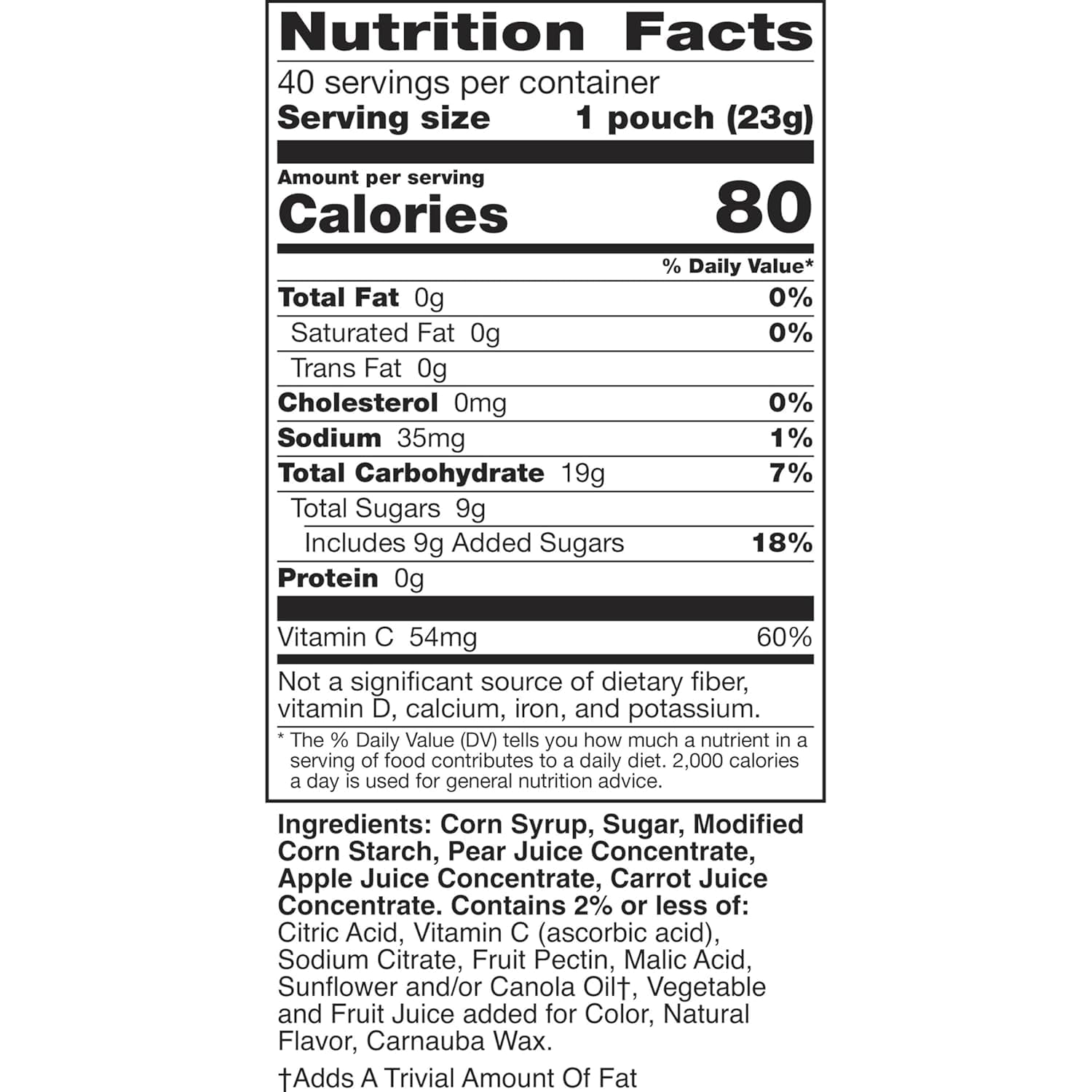 Fruit Flavored Snacks, Halloween Treats, Assorted Fruit, Gluten Free Snack, Family Pack, 40 Ct, 32 Oz