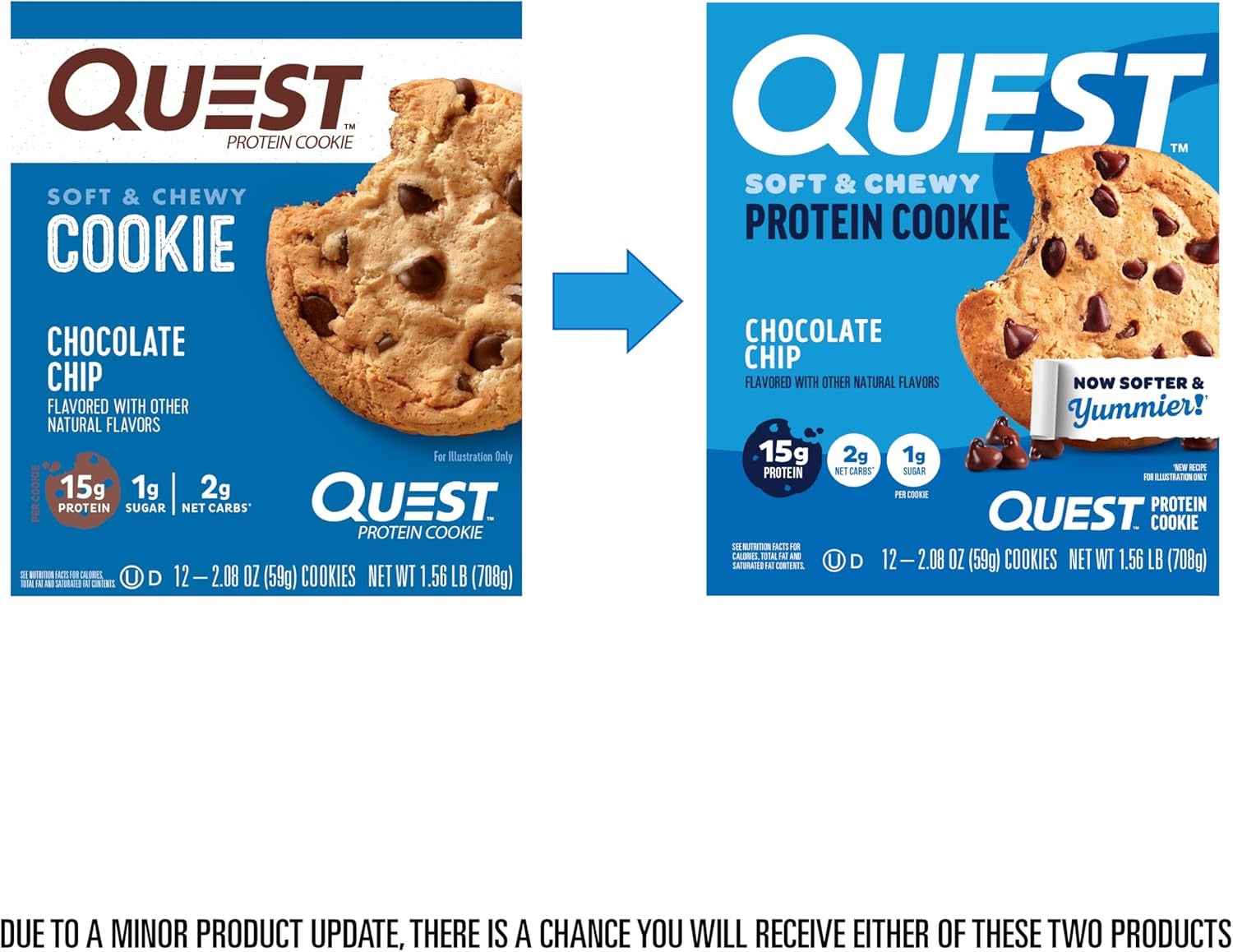 Nutrition Chocolate Chip Protein Cookie, 15G Protein, 1G Sugar, 2G Net Carbs, Keto Friendly, High Protein, Low Carb; 12 Count