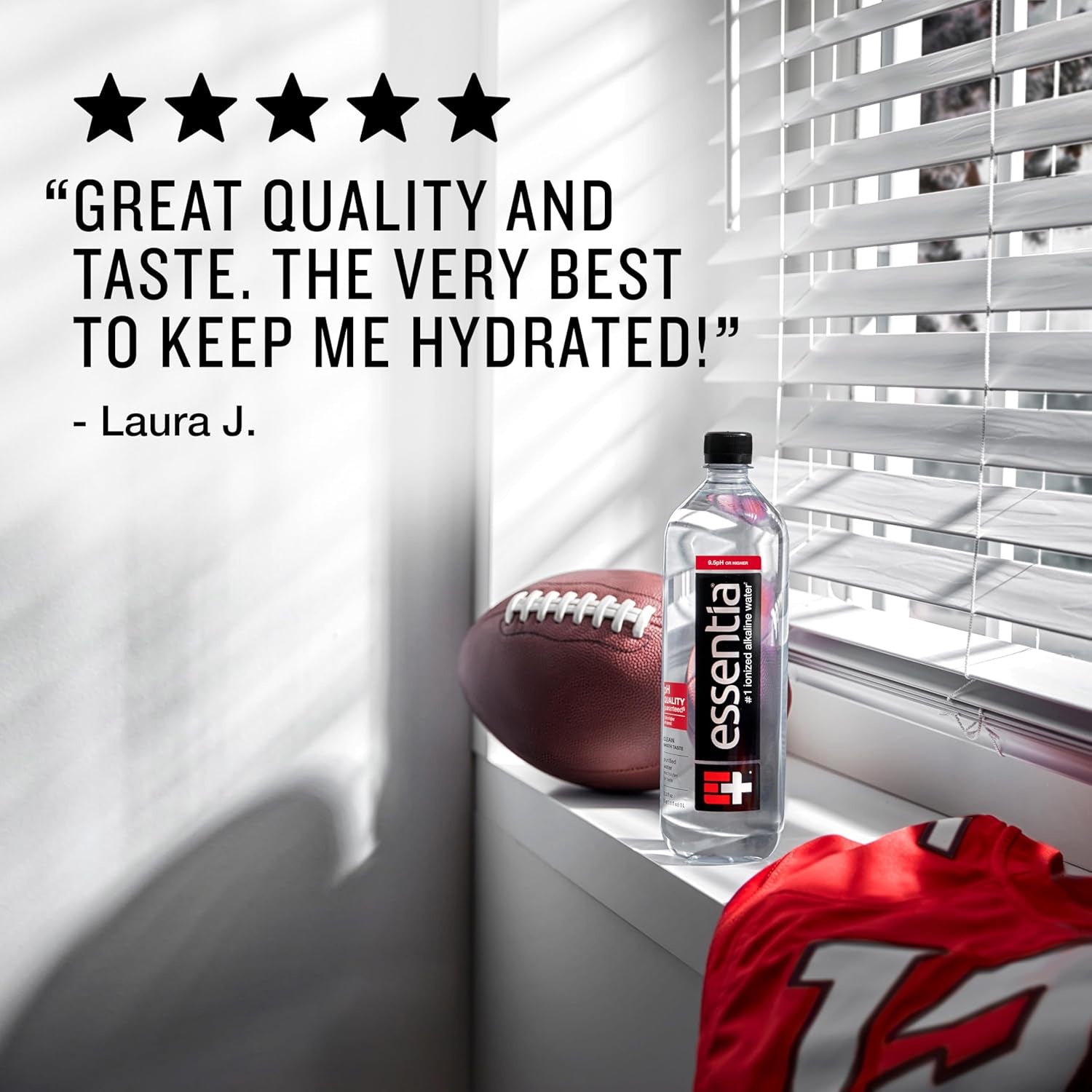 Essentia Water Bottled, Ionized Alkaline Water:99.9% Pure, Infused with Electrolytes, 9.5 Ph or Higher with a Clean, Smooth Taste, 1 Litre (Pack of 12)