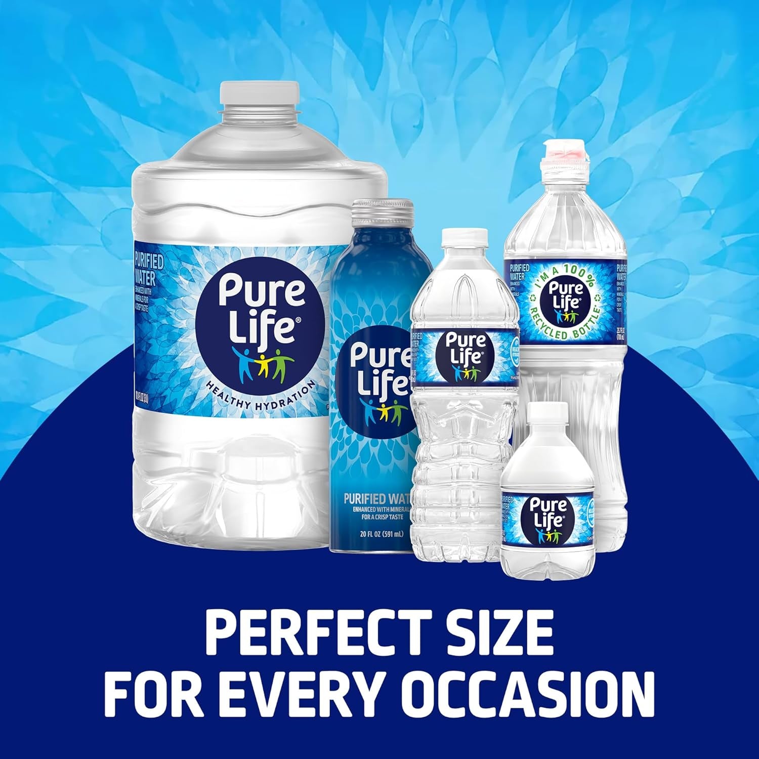 Purified Water Bottles, 24 Pack - Still Bottled Water with Added Minerals for a Crisp Taste, Plastic Bottles - 8 Fl Oz