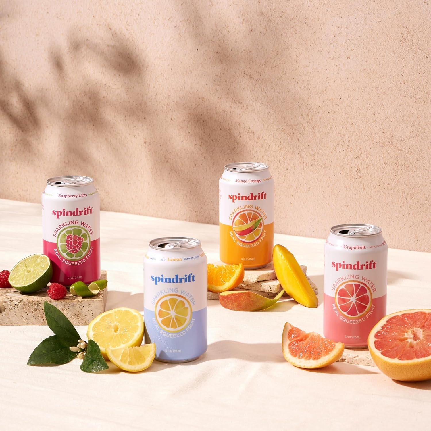 Sparkling Water, 4 Flavor Variety Pack, Made with Real Squeezed Fruit, 12 Fl Oz (Pack of 20)