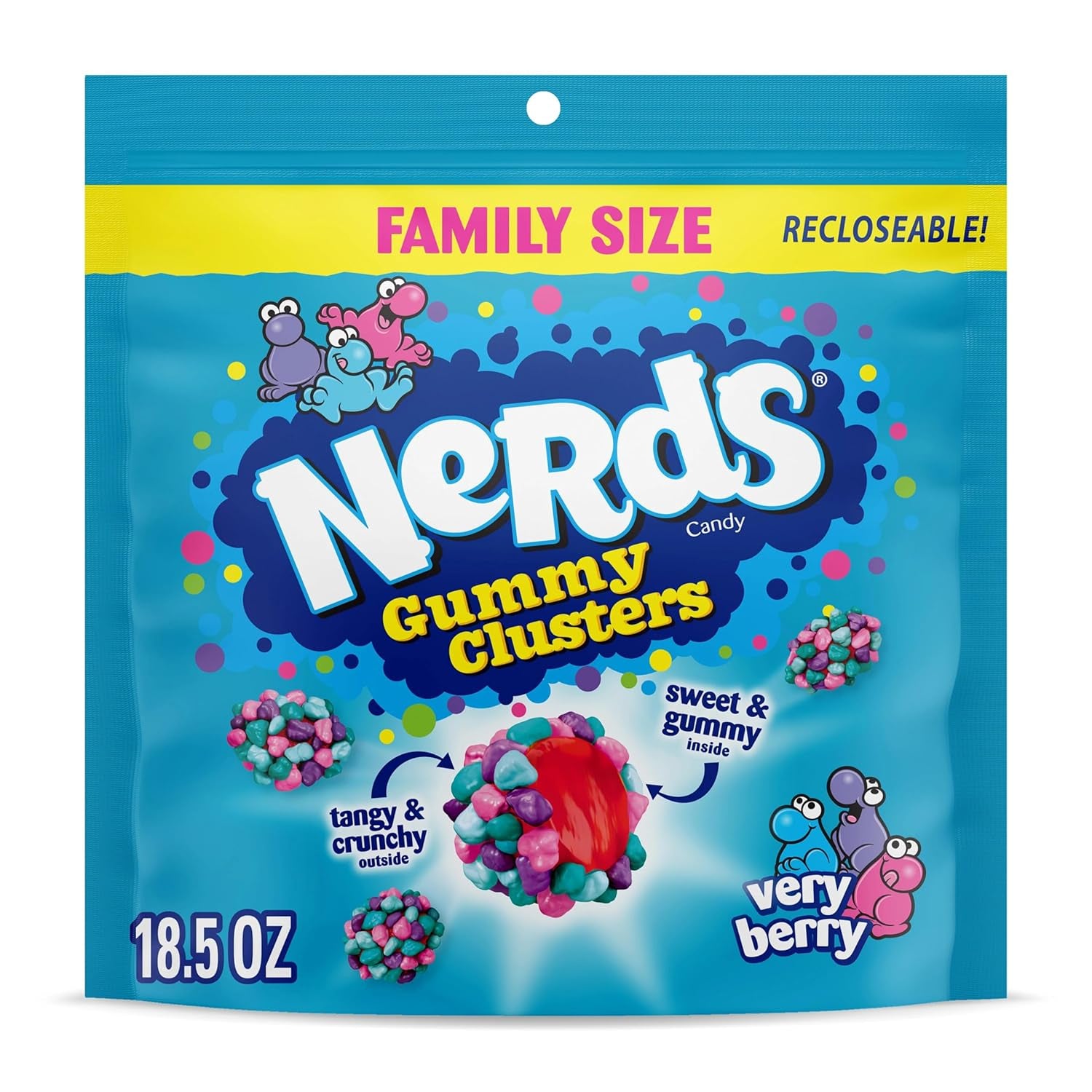 Gummy Clusters, Candy, Rainbow, Crunchy and Gummy, 8 Oz