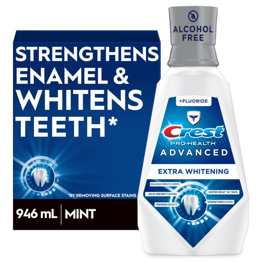 Pro-Health Advanced Mouthwash, Alcohol Free, Extra Whitening, Energizing Mint Flavor, 946 Ml (32 Fl Oz)